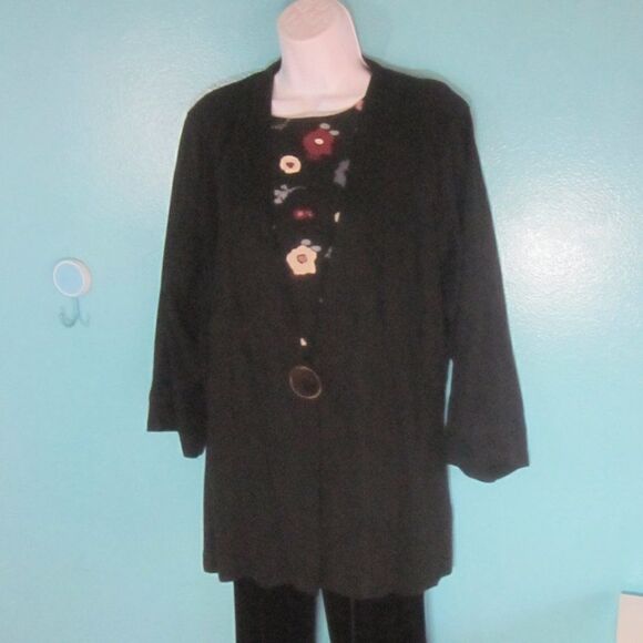 Pala Pala Womans Size XL Black Oversized Casual Jacket VINTAGE 90's 48" Bust - Picture 1 of 8